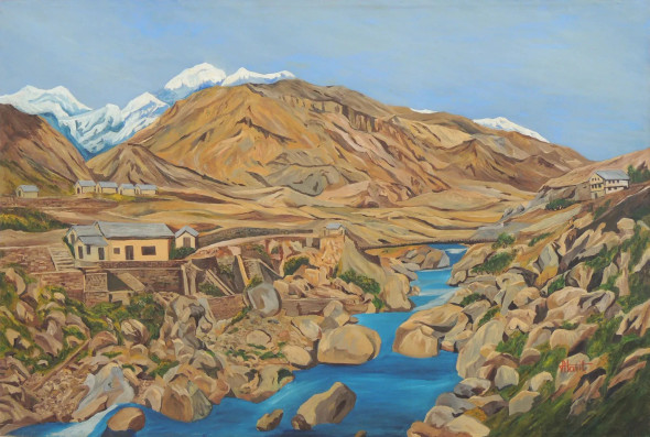 Barren Mountains (PRT-2948-119972) - Canvas Art Print - 18in X 12in