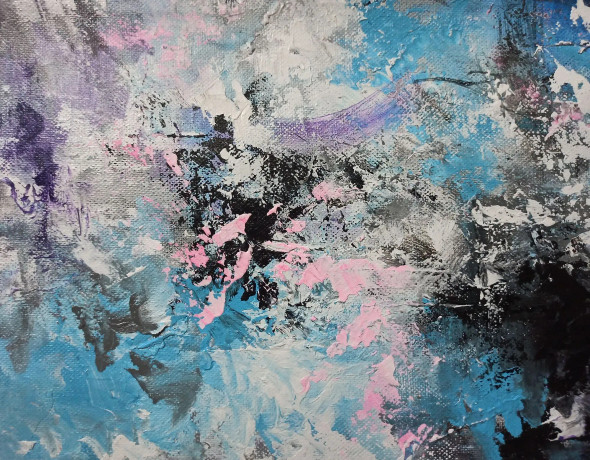 Midnight Ocean Abstract Painting (ART-8156-119886) - Handpainted Art Painting - 40in X 60in