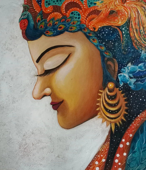 Continuum, Aham Brahmasmi (ART-6775-119974) - Handpainted Art Painting - 17in X 20in