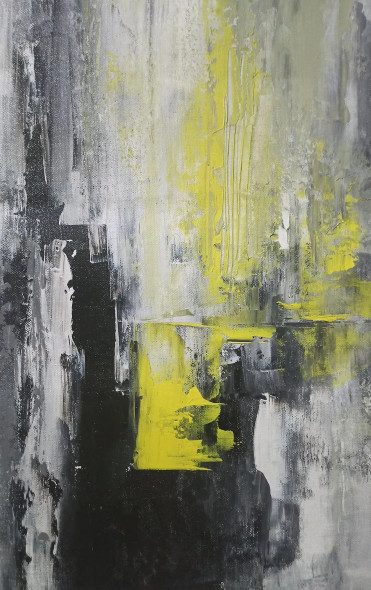 Neon Concrete Abstract Painting (ART-8156-119894) - Handpainted Art Painting - 40in X 60in