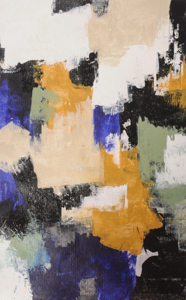 Urban Blocks Abstract Painting (ART-8156-119883) - Handpainted Art Painting - 40in X 60in