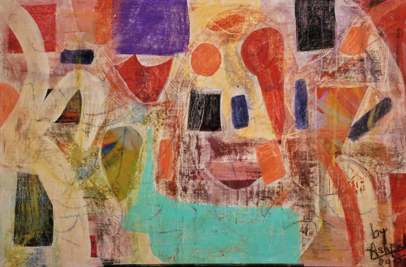 A Wall That Has Seen Centuries (ART-18165-119713) - Handpainted Art Painting - 24in X 36in