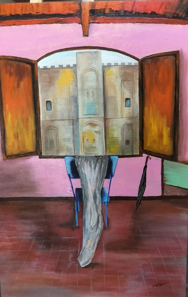 The Elephant In The Room (ART-18168-119897) - Handpainted Art Painting - 24in X 36in