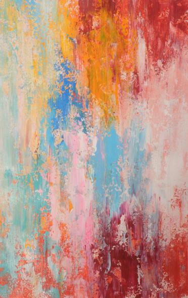 Original Pastel Abstract Acrylic Painting (ART-8156-119879) - Handpainted Art Painting - 40in X 60in