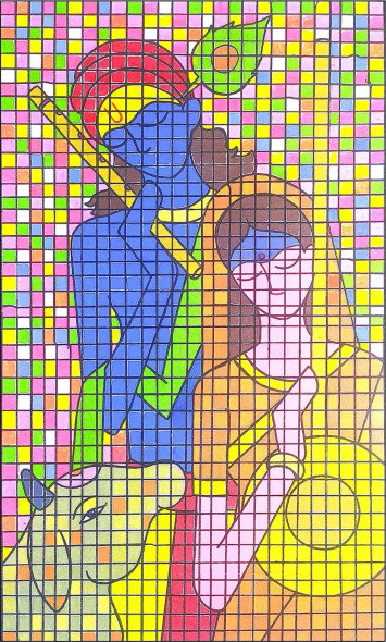 Meeraprem (ART-18155-119791) - Handpainted Art Painting - 24in X 36in