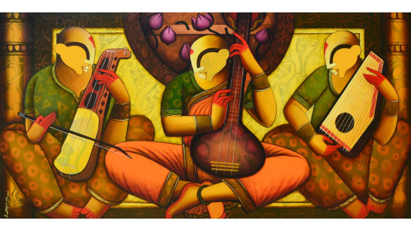 Eternal Melody (ART-6351-119861) - Handpainted Art Painting - 72in X 36in