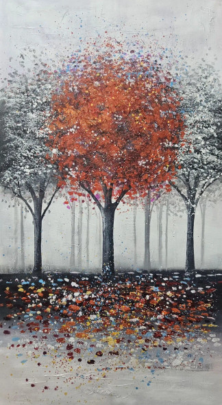 Tree Painting (ART-6706-119952) - Handpainted Art Painting - 24in X 48in