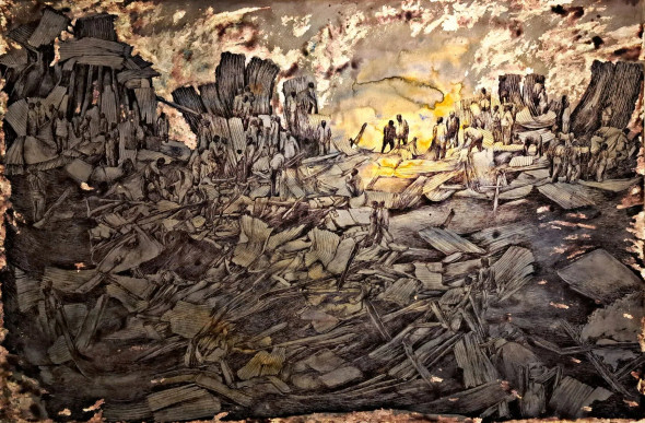 Landscape (ART-18009-119721) - Handpainted Art Painting - 72in X 60in