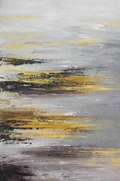 Muted Gold Abstract (ART-8156-119815) - Handpainted Art Painting - 40in X 60in
