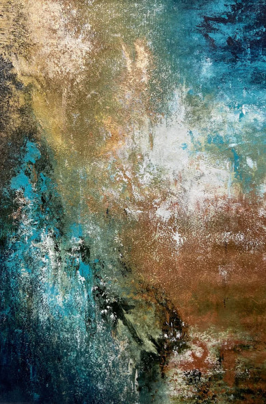 Mystic Earth Abstract Painting (ART-8156-119888) - Handpainted Art Painting - 36in X 24in