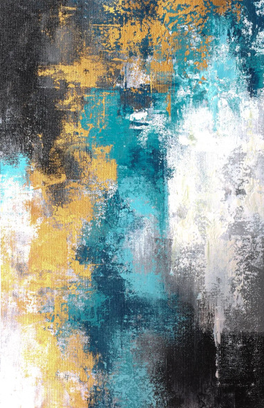 Teal Empire (ART-8156-119877) - Handpainted Art Painting - 40in X 60in