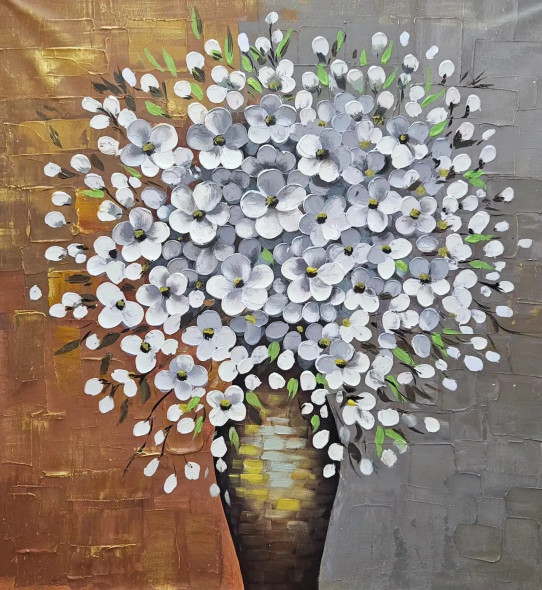 Flower Painting (ART-6706-119951) - Handpainted Art Painting - 36in X 36in
