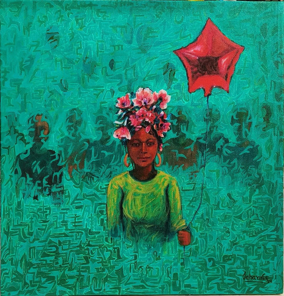 The Singular Voice (ART-8316-119789) - Handpainted Art Painting - 24in X 24in
