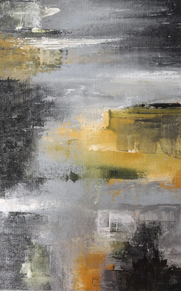 Golden Fogscape (ART-8156-119848) - Handpainted Art Painting - 40in X 60in