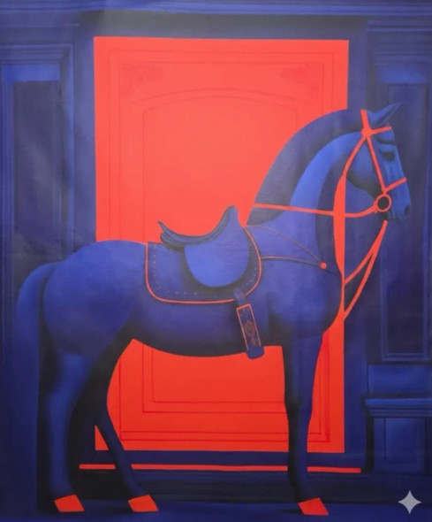Horse Painting (ART-6706-119957) - Handpainted Art Painting - 36in X 48in