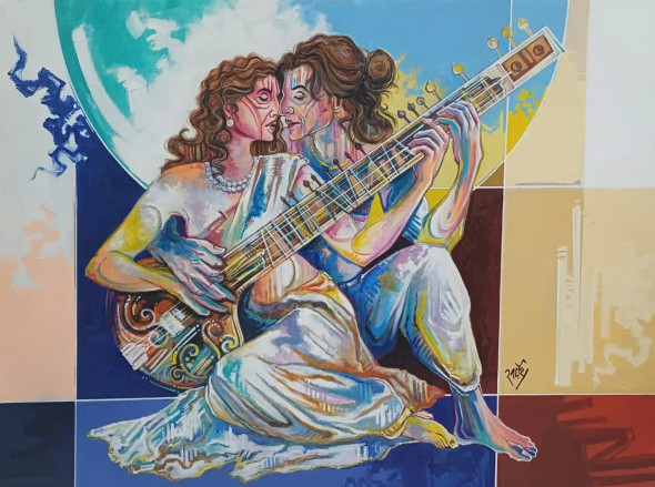 Iraj (ART-17219-120065) - Handpainted Art Painting - 40in X 30in
