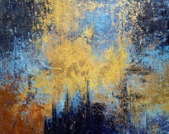 City Of Light (ART-8156-119786) - Handpainted Art Painting - 40in X 30in