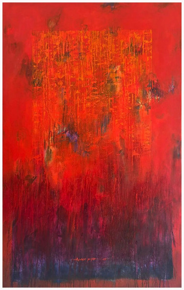 Layers Of Disappearing Landscapes (ART-8069-120149) - Handpainted Art Painting - 36in X 60in