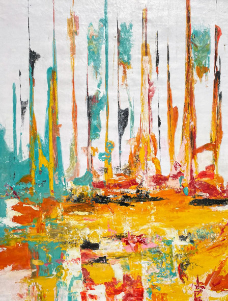 Color In Motion (ART-8156-118777) - Handpainted Art Painting - 38in X 49in