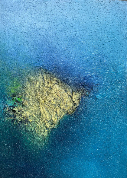 Echoes Beneath Blue (PRT-8156-120183) - Canvas Art Print - 34in X 48in