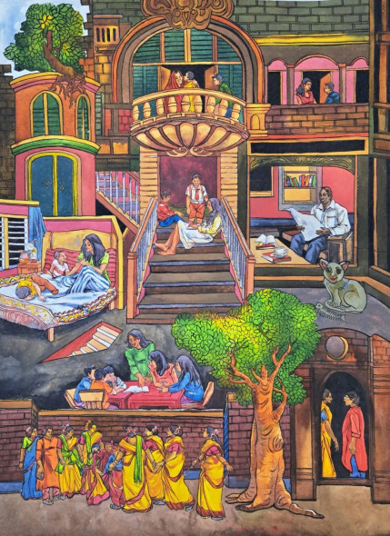 Slum Area (PRT-18009-120259) - Canvas Art Print - 31in X 42in