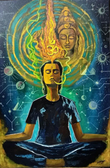 Awakening Within (ART-18168-120364) - Handpainted Art Painting - 24in X 36in