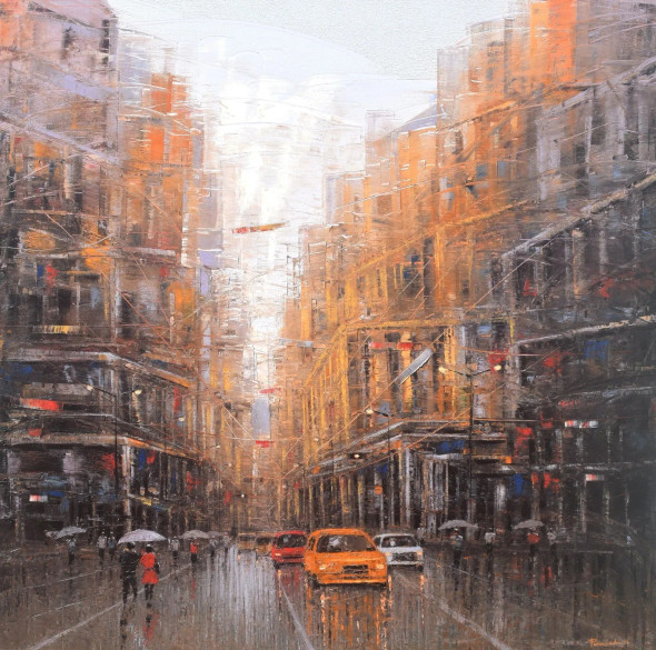 Urban Pulse (ART-7774-120324) - Handpainted Art Painting - 48in X 48in