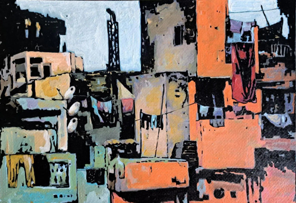 Slum (PRT-18009-120358) - Canvas Art Print - 30in X 21in
