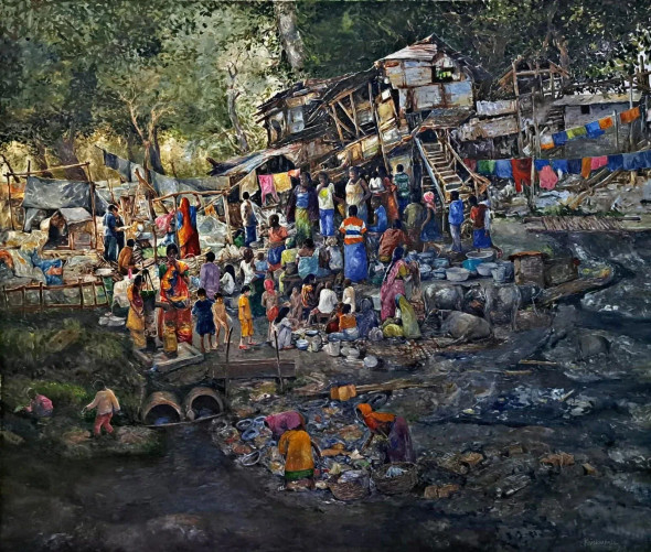 Landscape (PRT-18009-120121) - Canvas Art Print - 42in X 36in