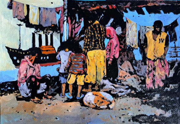 Slum (PRT-18009-120355) - Canvas Art Print - 30in X 21in