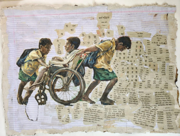 Help (PRT-18009-120110) - Canvas Art Print - 30in X 23in