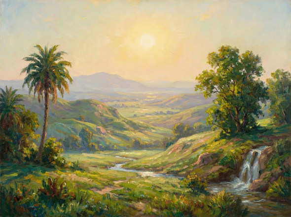 Glow Of The Hidden Valley (PRT-15697-120101) - Canvas Art Print - 60in X 45in