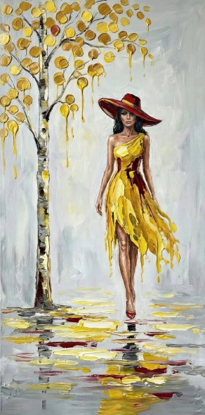 A Walk Through Liquid Gold (PRT-15697-120096) - Canvas Art Print - 30in X 60in