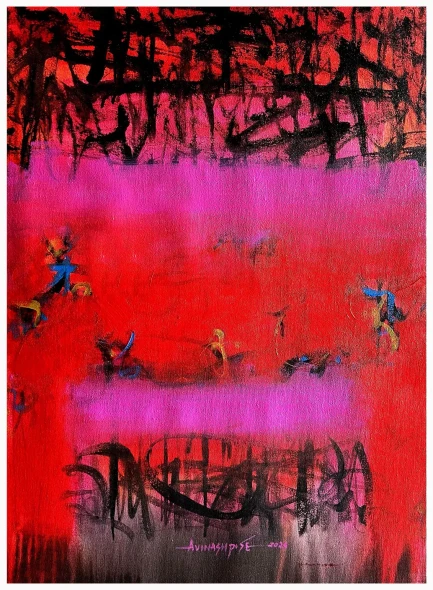 The Unspoken Marks (ART-8069-120160) - Handpainted Art Painting - 18in X 24in