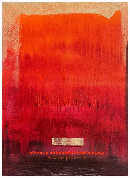 Scarlet Passage (ART-8069-120157) - Handpainted Art Painting - 18in X 24in