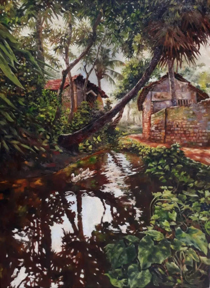 Landscape (PRT-18009-120408) - Canvas Art Print - 35in X 48in