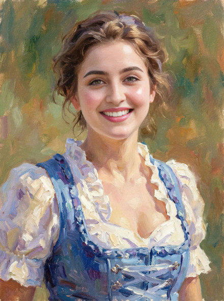 The Girl In Alpine Blue (PRT-15697-120447) - Canvas Art Print - 45in X 60in