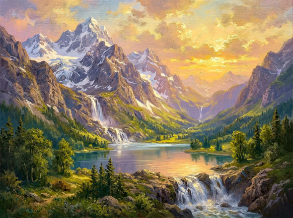 Echoes Of The Emerald Valley (PRT-15697-120549) - Canvas Art Print - 60in X 45in