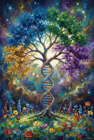 Roots Of The Helix (PRT-15697-120252) - Canvas Art Print - 40in X 60in