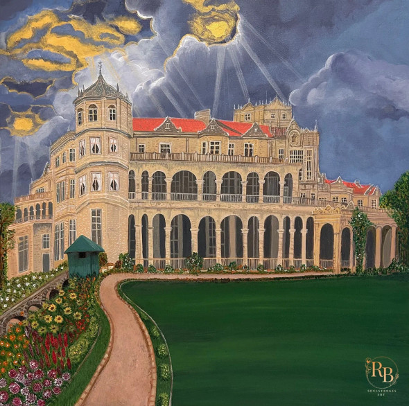 Viceregal Lodge (ART-17575-120544) - Handpainted Art Painting - 23in X 23in