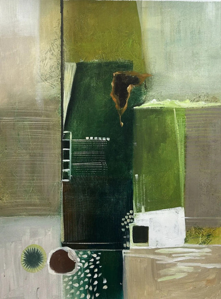 Green Abstract Painting | Original Handmade Contemporary Wall Art (ART-16885-120570) - Handpainted Art Painting - 36in X 48in