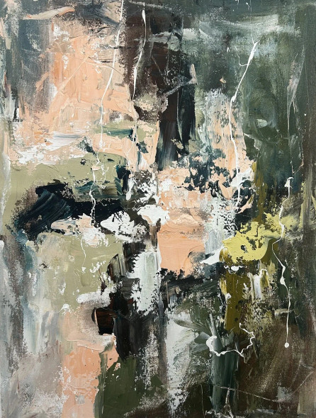 Earth Tone Abstract Painting | Original Handmade Contemporary Wall Art (ART-16885-120572) - Handpainted Art Painting - 36in X 48in