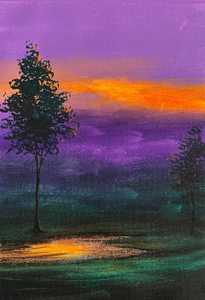 Landscape (ART-3512-120598) - Handpainted Art Painting - 8in X 12in