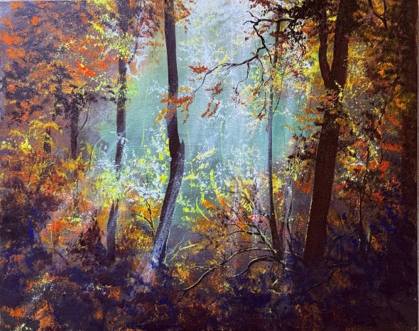 Whispers Of Autumn Light (ART-7615-120590) - Handpainted Art Painting - 20in X 16in