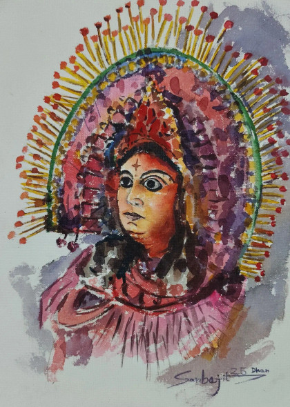 The Spirit Of Chhau (PRT-17209-118772) - Canvas Art Print - 17in X 24in