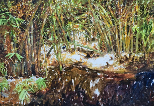 Landscape (ART-18009-120299) - Handpainted Art Painting - 30in X 22in