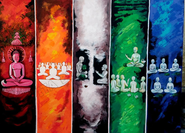 The Path Of Inner Awakening (ART-18287-120676) - Handpainted Art Painting - 36in X 24in