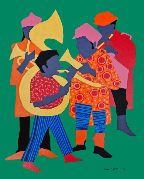 Bandwallas (ART-5884-120667) - Handpainted Art Painting - 16in X 20in