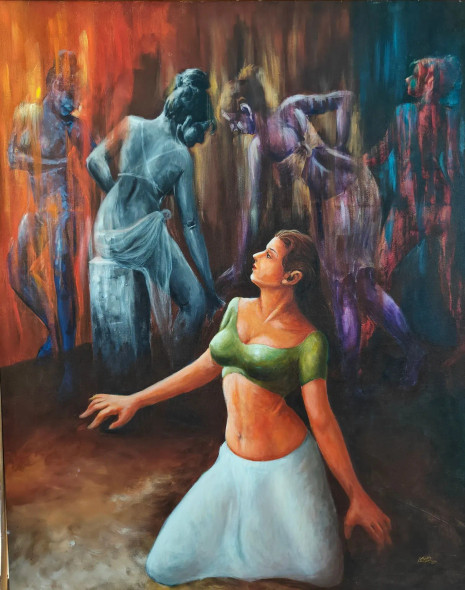 Dreaming Forward (ART-18235-120665) - Handpainted Art Painting - 48in X 60in