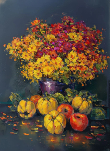 The Harvest Table (PRT-15697-120656) - Canvas Art Print - 44in X 60in